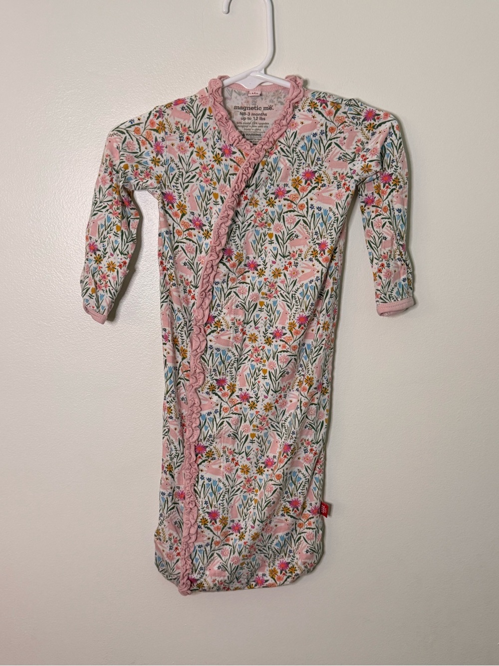 Magnetic Me Pink Floral Baby Gown - Magnetic Me VGUC